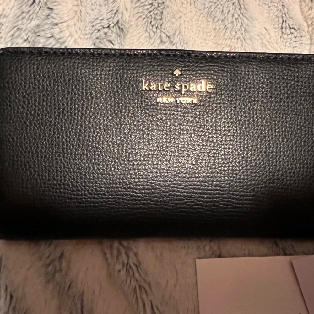 Kate Spade black wallet gray on the inside new with tags